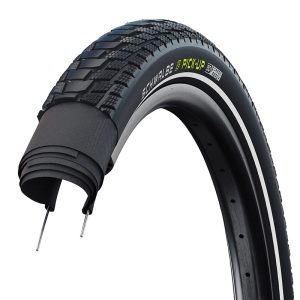Pneu Cargo - City 18 X 2.15 Schwalbe Pick-Up Noir Flanc Reflex Tr Super Defense (55-355) Homologué VAE E50 (Poids Max 109 Kg)
