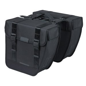 Bike Rear Double Pannier Basil Ring 28L Black (34X14X34 cm) Rear Rack Mount Mount System Mik (Compatible with 157030 Included)