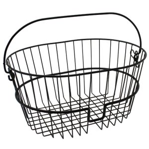 Panier Avant Acier Fil Klickfix Standardkorb 16L Noir Avec Anse Fixation Sur Cintre (41X19X30 cm) (Livre Sans Fixation)