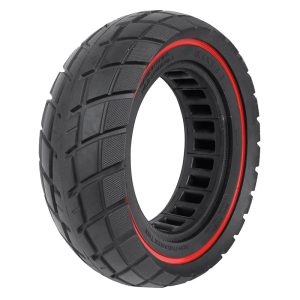 Pneu Trottinette Plein 8.5 X 3.00-5.5 Noir Liseret Rouge Ultraleger - Largeur Intérieur 40 mm