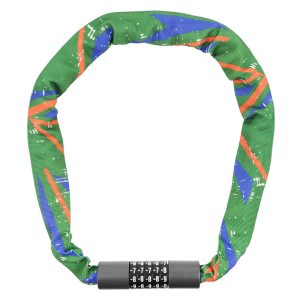 Bike/scooter Lock Chain Combination Steel Length 95 cm (Multicolour, Mainly Green) - Security Level 8