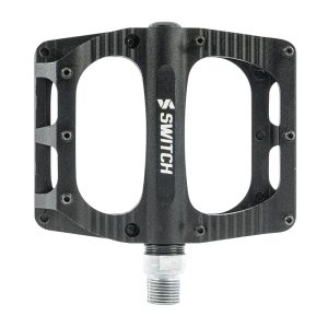 Pédale VTT Plateforme Descente - BMX Switch Large Freeride Alu Cnc Noir Filetage 9-16 Avec Picots (Paire) 110X100 mm