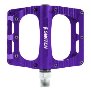 Pédale VTT Plateforme Descente - BMX Switch Large Freeride Alu Cnc Violet Filetage 9-16 Avec Picots (Paire) 110X100 mm