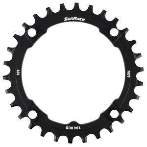 Plateau VTT 4 branches Ø 104 Pour Sunrace 30 dents Mono Noir Alu Compatible Autres Marques Narrow Wide