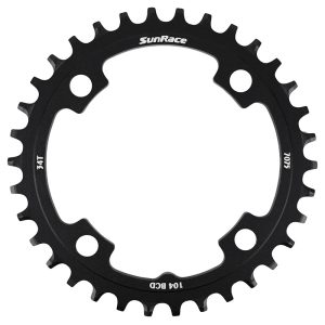 Plateau VTT 4 branches Ø 104 Pour Sunrace 34 dents Mono Noir Alu Compatible Autres Marques Narrow Wide