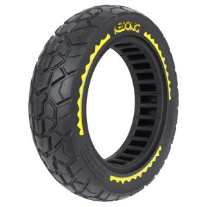Pneu Trottinette Plein Cross 10 X 2.50-B44 Noir Liseret Jaune Ultraleger (Largeur Intérieur 46 mm)