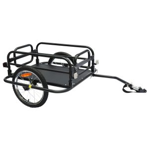 Remorque Vélo Utilitaire Pliable Maxi 30Kgs (L69X47Xh26.5) Avec De Roues 16'' Fixation Axe De Roue AR (Compatible Axe Plein Écrou - Blocage Rapide)