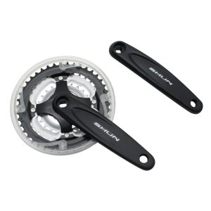 Pédalier VTT P2R 7-8V. Alu Noir 170 mm 42-34-24 Avec Pare-Chaîne (Boîtier 119 mm)