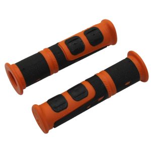 Poignée VTT Progrip 964 Evo Noir-Orange Ø22 mm L120 mm Predecoupe Pour 90 mm (Paire)