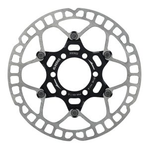 Disque De Frein Route 6 Trous Elvedes 140 mm Acier Argent - Alu Noir (Ultra-Léger 85 G) -Épaisseur 1.8 mm-