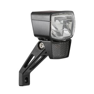 Éclairage Vélo Pour Moyeu Dynamo Avant Sur Fourche Axa Nxt 60 Lux Noir Bouton Switch On-Off - Pour Voir A 70M Et Visible A 4Kms - Éclairage A L'Arret 4Mn