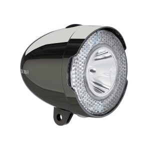 Éclairage Vélo A Pile Avant Sur Garde-Boue - Patte Axa Classic 706 LED 15 Lux Noir Avec Interrupteur Livre Avec 3 Piles Aaa