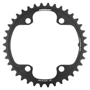 Plateau Route 4 branches Ø 110 Pour Shimano Ultegra R8100- Dura-Ace R9200- 105 R7100 Stronglight 38 dents Intérieur Noir Alu 12V. Pour Extérieur 52 dents