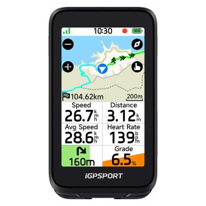 Gps - Compteur Igpsport Binavi Air Couleur Full Tactile Transflectif - Cartographie - Ant+ - Ble5 - Autonomie 30H - Multi Fonctions Compatible + Strava Et Komoot -Aerodynamique Et Super Léger 77G