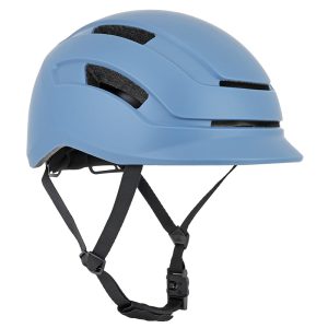 Adult Bike Helmet Newton Urban Commuter Matte Blue Size 59-61 Dial Adjustment - Rear Light USB 290 G -Included Cable