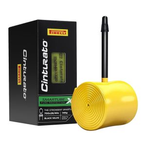 Chambre A Air Vélo 700 X 28-40 Pirelli Cinturato Smartube Tpu Valve Presta Jaune - Noir 60 mm