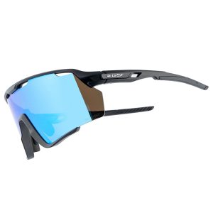 Lunettes Vélo Adulte Gist Nova Monture Noir Verre Bleu Polycarbonate (Protection 100% Contre Uva, Uvb, Uvc Et Lumière Bleue) Compatible Clip Verres Correcteurs Ref 225388