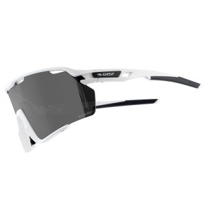 Lunettes Vélo Adulte Gist Nova Monture Blanc Verre Fume Polycarbonate (Protection 100% Contre Uva, Uvb, Uvc Et Lumière Bleue) Compatible Clip Verres Correcteurs Ref 225388