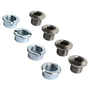Intravis Pédalier Ta Acier Argent Compatible Mono Plateau 4 Branches (Jeu De 4) - Vis (M8X0.75X6.5L) Et Cheminee (M8X0.75X4L) -