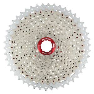 Cassette 11V. Sunrace Mx8 11-46 VTT Pour Shimano Metallic Argent (Livre En Boite) (11-13-15-18-21-24-28-32-36-40-46)