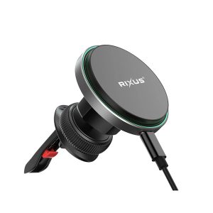 Station Charge-Phone Mount-Phone Rixus Universal Magnetic Black Mount Grid Ventilation Car (Sold Individually) Included Cable USB-C -Rxwc12