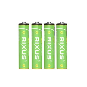 Pile Rechargeable Lr03 1.5V Rixus Lithium-Ion Aaa 880 Mwh (Pack of 4) Included Cable USB-C -Rxaa07