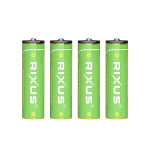 Pile Rechargeable Lr06 1.5V Rixus Lithium-Ion Aa 3000 Mwh (Pack of 4) Included Cable USB-C - Rxaa05
