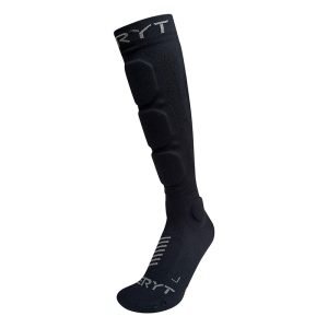 Chaussettes De Protection VTT Seryt Shelter Antibacterien Pour Cheville Et Tibia Noir - Gris 38-42 - Hauteur 21 cm (Paire)