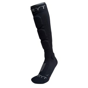 Chaussettes De Protection VTT Seryt Shelter Antibacterien Pour Cheville Et Tibia Noir - Gris 43-47 - Hauteur 21 cm (Paire)