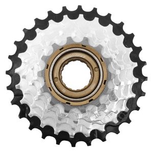 Roue Libre 6V. Sunrace 14-24 Argent-Noir Indexee (Montage Atelier)