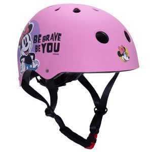 Casque Vélo Enfant Disney Minnie Rose Avec Molette Réglage Taille 52-56 (Vendu Sur Carte)