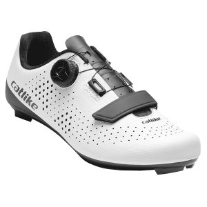 Chaussure Route Catlike Kompact'O R Blanc T42 Fixation Molette Micrometrique Atop-Velcro Compatible Look-Shimano (Paire)
