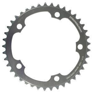 Plateau Route 5 branches Ø 130 Stronglight 41 dents Intérieur Argent Alu 7075 Type Shimano 9-10V.