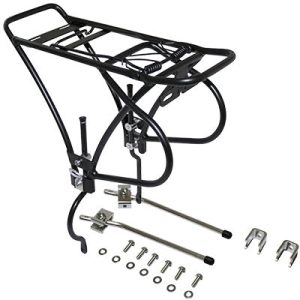 Porte Bagage Vélo Arrière A Tringles P2R Disque Alu Noir Réglable 26" A 29" Pour Frein A Disque