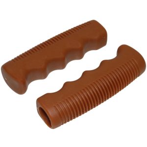 Poignée City Caoutchouc Caramel Preforme 110 mm (Paire) Style Vintage Ø 22
