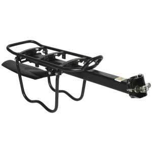 Porte Bagage Vélo Arrière A Fixation Rapide P2R Alu Noir Avec Protection Laterale Pour Sacoche (Sur Tige De Selle)