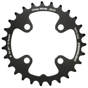 Plateau VTT 4 branches Ø 64 Pour Sram Xo+Shimano (Sauf Xt-Xtr) Stronglight Double 26 dents Intérieur Noir Non Filete 10V. - Épaisseur 3.5 mm