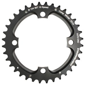Plateau VTT 4 branches Ø 104 Pour Sram Xo Filete 10V. Stronglight Double 36 dents Extérieur Noir - Épaisseur 5 mm Filete 10V.