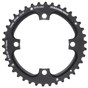 Plateau VTT 4 branches Ø 104 Pour Sram Xo Filete 10V. Stronglight Double 38 dents Extérieur Noir - Épaisseur 5 mm Filete 10V.
