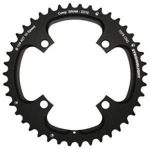 Plateau VTT 4 branches Ø 104 Pour Sram Xo Filete 10V. Stronglight Double 42 dents Extérieur Noir - Épaisseur 5 mm Filete 10V.