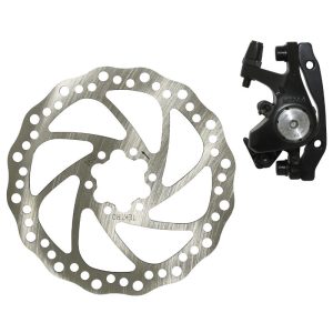Frein A Disque VTT Mecanique AV (Étrier + Disque) 160 mm Post Mount + Adaptateur International Compatible AV 160 mm Et AR 140 mm