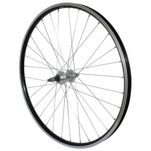 Roue VTT Patin 26" P2R Arrière Alu Noir Double Paroi Moyeu Alu Roue Libre 7-6V Axe Plein