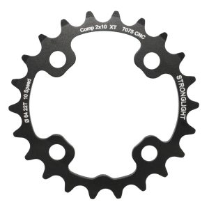 Plateau VTT 4 branches Ø 64 Pour Shimano Xt M785 Stronglight Double 22 dents Intérieur Noir (Pour Extérieur 36 dents) Non Filete - Épaisseur 3.5 mm 10V.