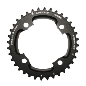 Plateau VTT 4 branches Ø 104 Pour Shimano Xt M785 Stronglight Double 36 dents Extérieur Noir (Pour Intérieur 22 dents) Non Filete - Épaisseur 5 mm 10V.