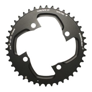 Plateau VTT 4 branches Ø 104 Pour Shimano Xt M785 Stronglight Double 42 dents Extérieur Noir (Pour Intérieur 30 dents) Non Filete - Épaisseur 5 mm 10V.