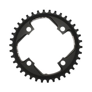 Plateau VTT 4 branches Ø 104 Pour Sram Xo1 Stronglight 38 dents Mono Noir Alu 7075 11V. Narrow Wide - Épaisseur 5 mm