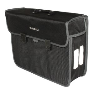 Bike Rear Side Pannier Basil Malaga Right-Left 17L Mount Hook On on Rear Rack Black (40X16X31 cm)