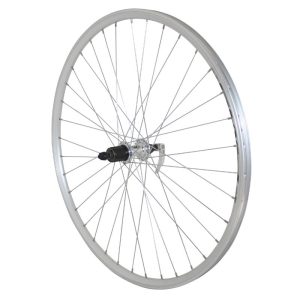 Hybrid Wheel Shoe Lockout 700 X 35 - 28" Er10 Silver Rear Hub Qc300 Cassette 11-10-9-8V 36 Rim Spokes 19C
