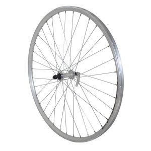 Hybrid Wheel Shoe Lockout 700 X 35 - 28" Er10 Silver Front Aluminum Hub 36 Rim Spokes 19C