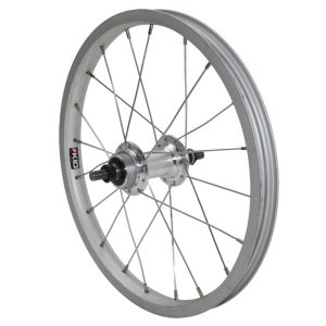 MTB Rim-brake Wheel 16" Rear 16X1.75 Aluminum Hub Steel Solid Axle Freewheel 1V (Sold Without Nut 9X100)